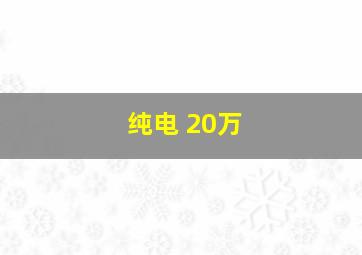 纯电 20万